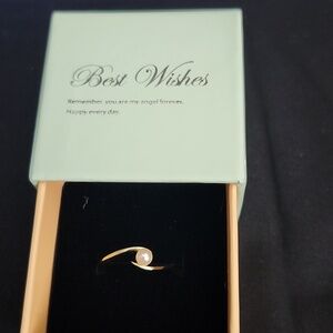 Genevive Sterling Silver 14k Gold Pl W White Freshwater Pearl Ocean Wave GIFT BX